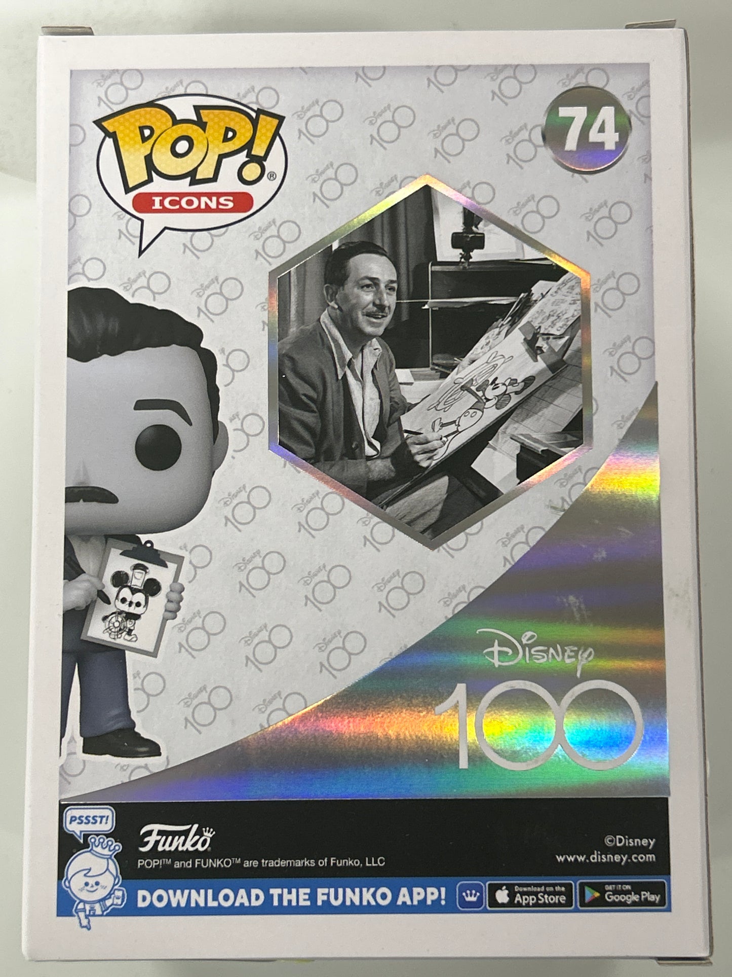 FUNKO POP DISNEY 100 WALT DISNEY WITH DRAWING GREAT CONDITION