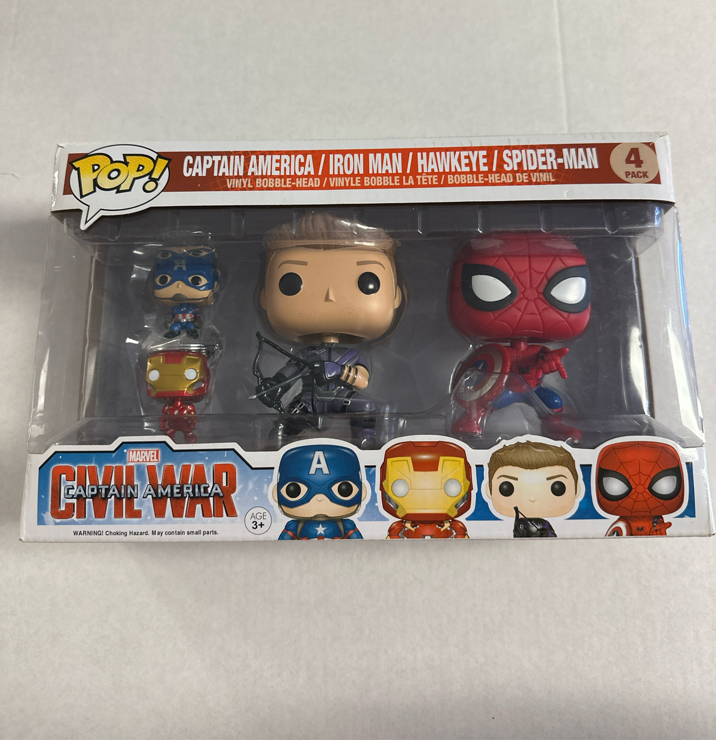 MARVEL CIVIL WAR 4PK FUNKO (EXCELLENT CONDITION)