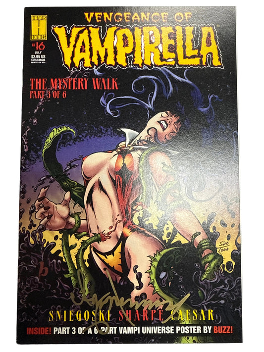 HARRIS COMICS VENGENCE OF VAMPIRELLA #16 SIGNED  WITH POSTER