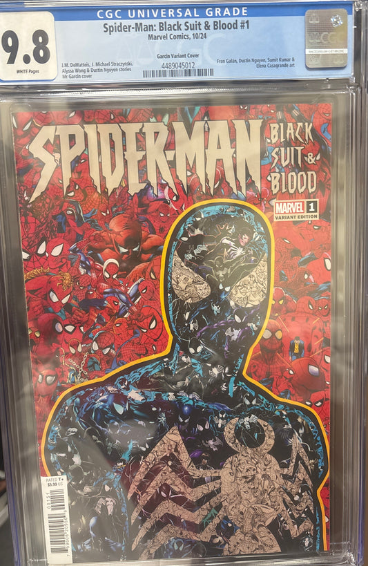 CGC 9.8 SPIDER-MAN BLACK SUIT AND BLOOD #1 WHITE PAGES