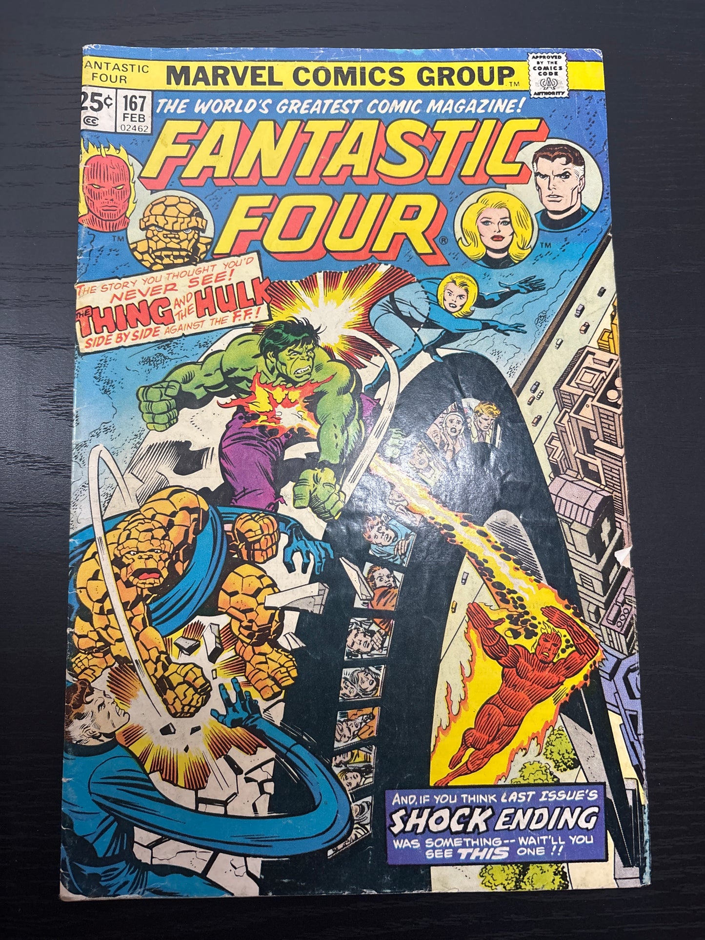 MARVEL COMICS GROUP FANTASTIC FOUR #167 THING AND THE HULK