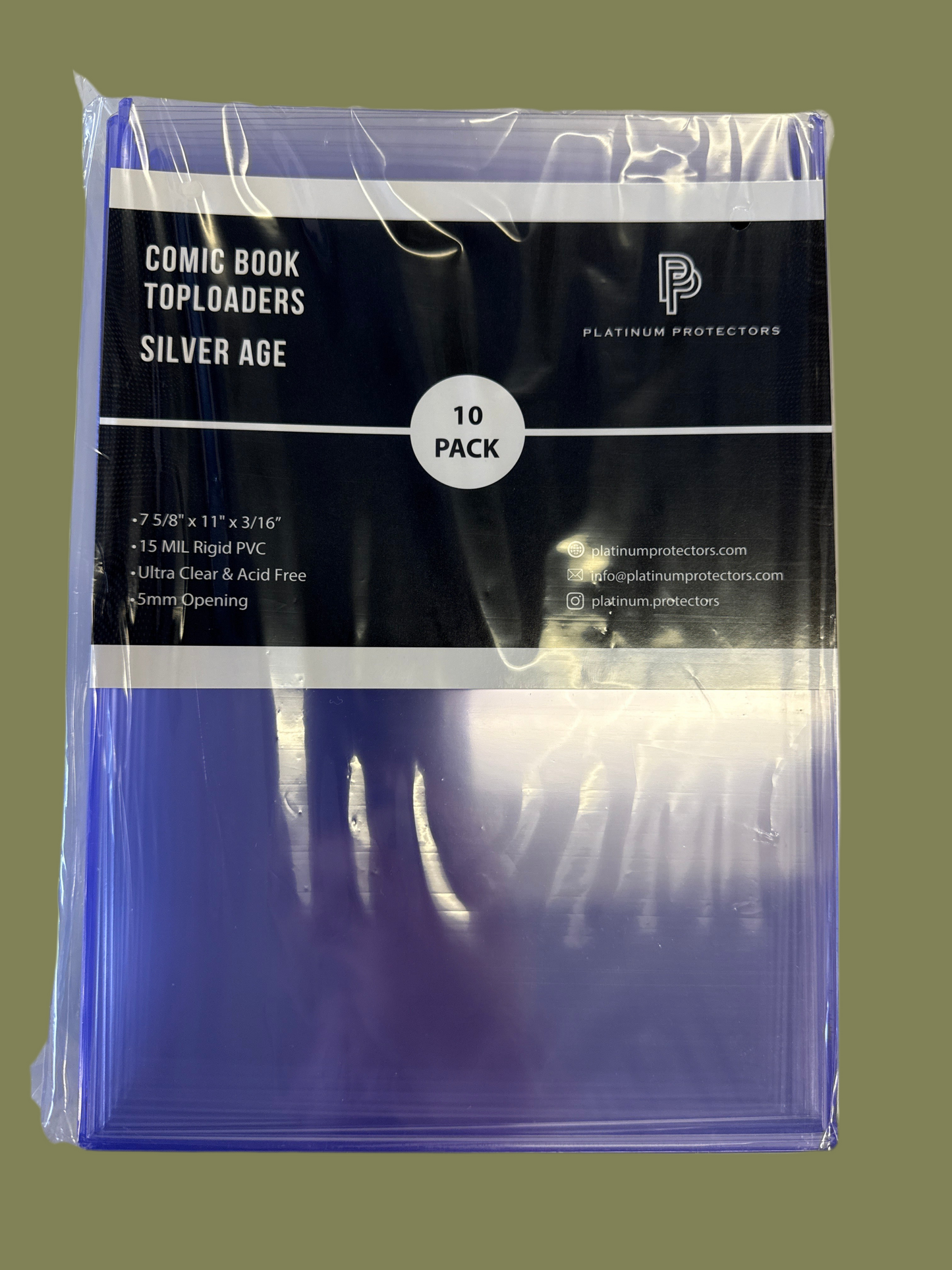 PLATINUM PROTECTORS SILVER AGE COMIC BOOK TOP LOADER PACK (10)