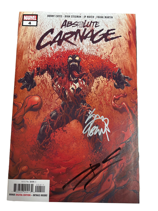 MARVEL ABSOLUTE CARNAGE #4 SIGNED BY DONNY CATES & RYAN STEGMAN W COA