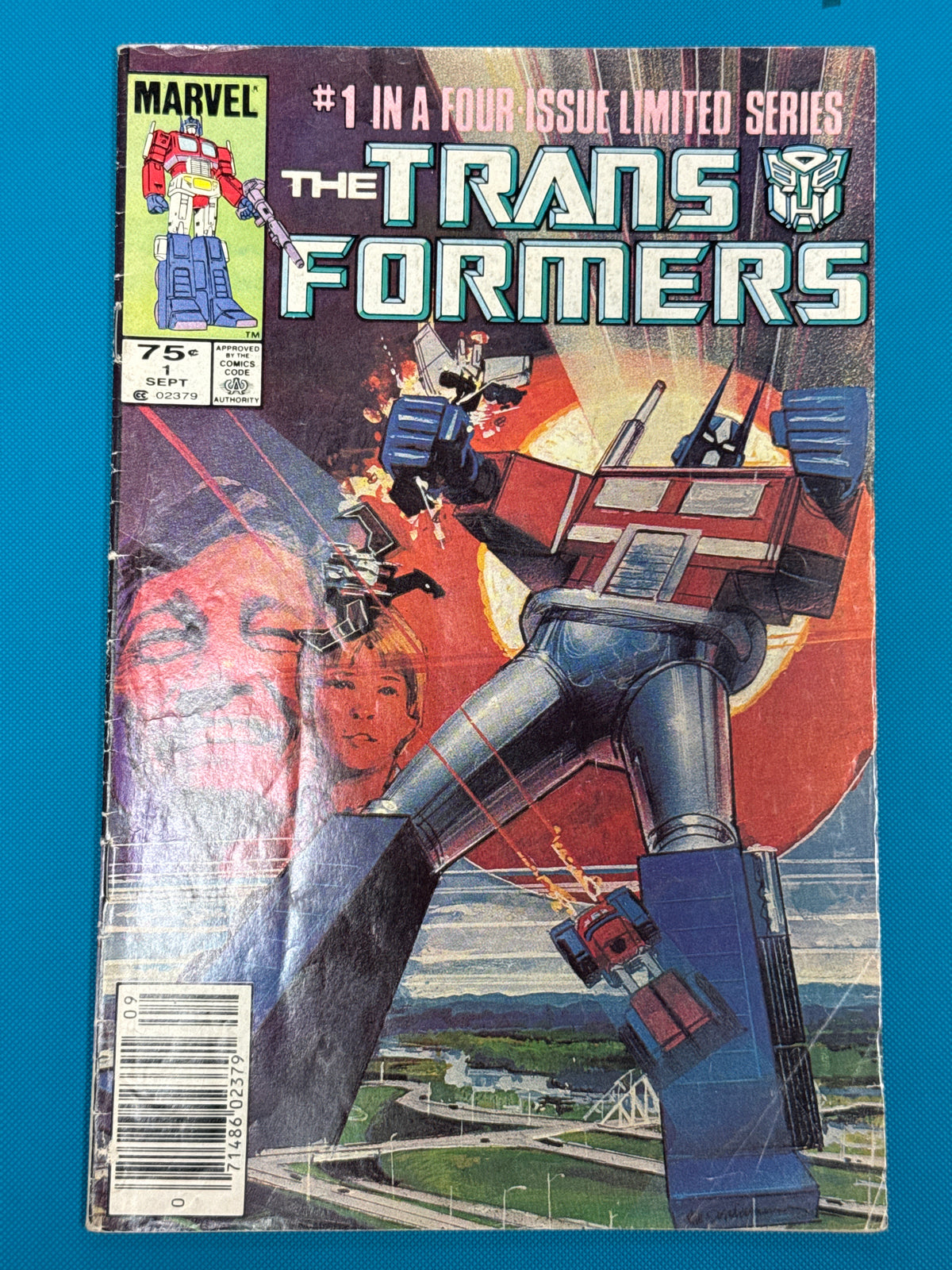 MARVEL COMICS TRANSFORMERS MINI SERIES #1  NEWSSTAND WORN