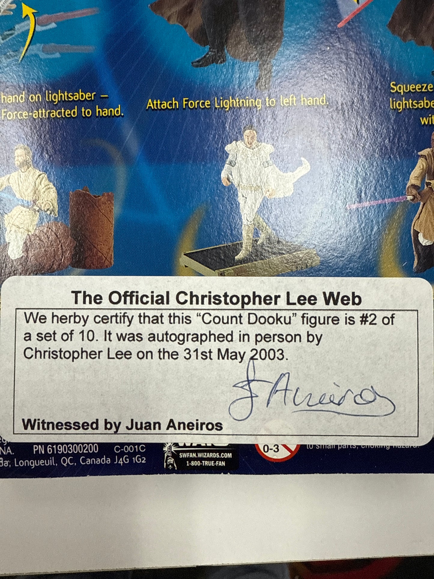 2002 Hasbro Star Wars Saga Collection - Darth Tyranus #03-03 SIGNED CHRISTOPHER LEE WEBB