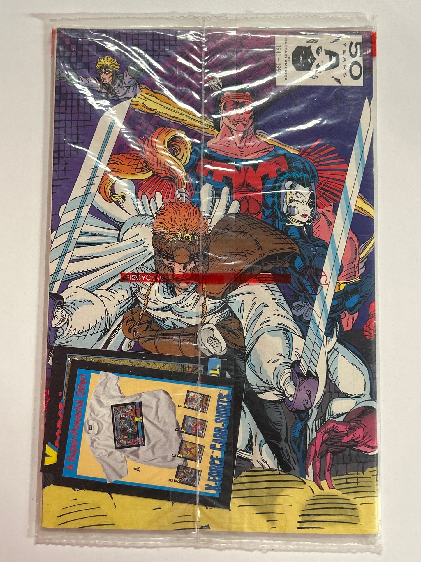 MARVEL COMICS X-FORCE 1 (1991) POLYBAGGED REVERSE CAP UPC WITH DEADPOOL CARD NEAR MINT CONDITION