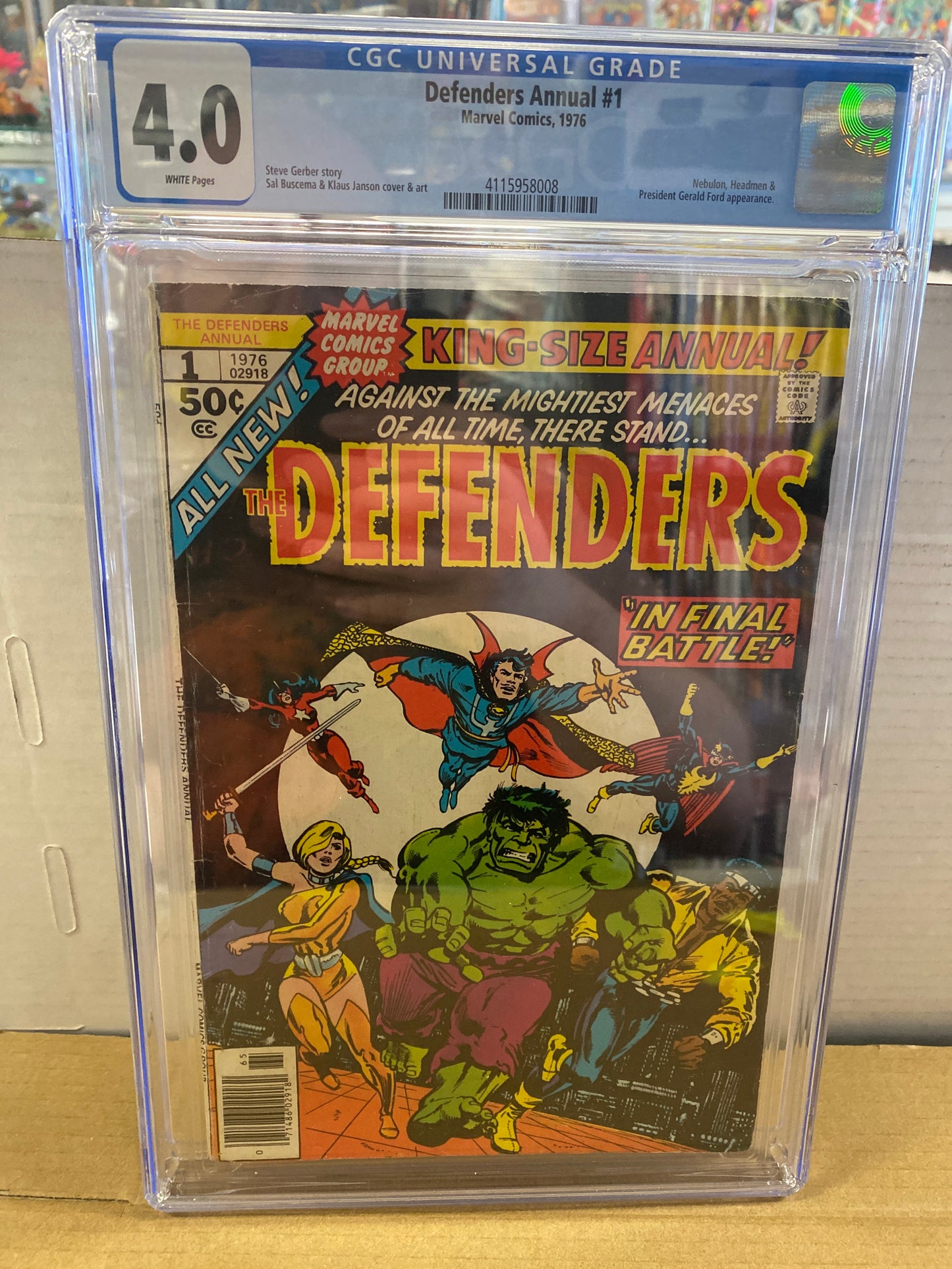 MARVEL COMICS DEFENDERS ANNUAL #1 (1976) CGC 4.0 WP