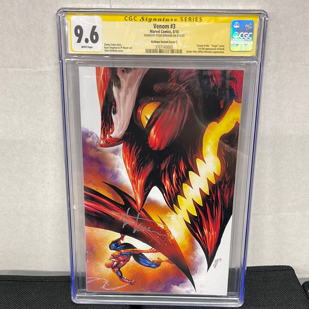 MARVEL COMICS VENOM #3 CGC 9.6 SIGNED BY TYLER KIRHAM VARIANT C