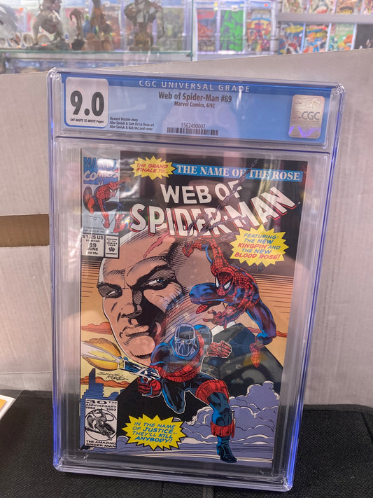 MARVEL COMICS WEB OF SPIDER-MAN #89 (1992) CGC 9.0 OFF WHITE/ WP