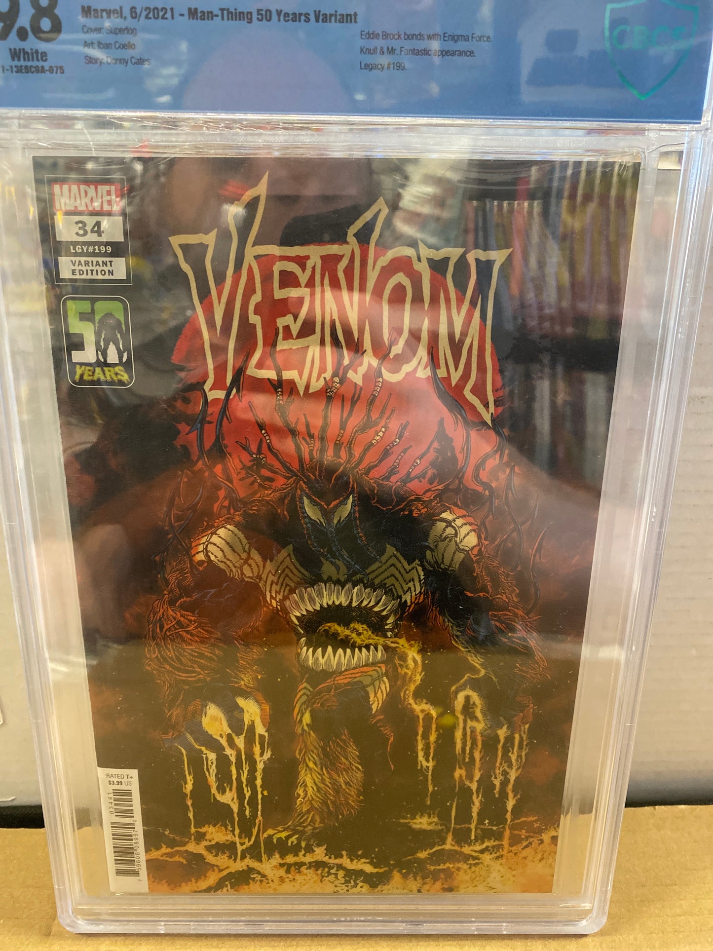 MARVEL COMICS VENOM #34(2021) MAN THING 50 YEARS VARIANT CBCS 9.8 WP