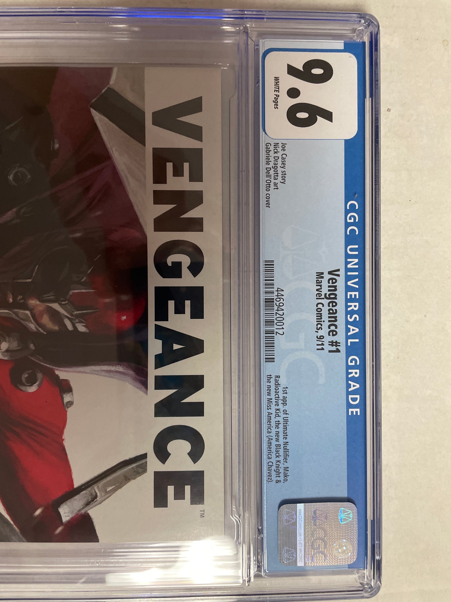 VENGEANCE #1 CGC 9.6 (2011 MARVEL COMICS MEGA KEY! 🔑) 1st APPEARANCE OF AMERICA CHAVEZ/MISS AMERICA!