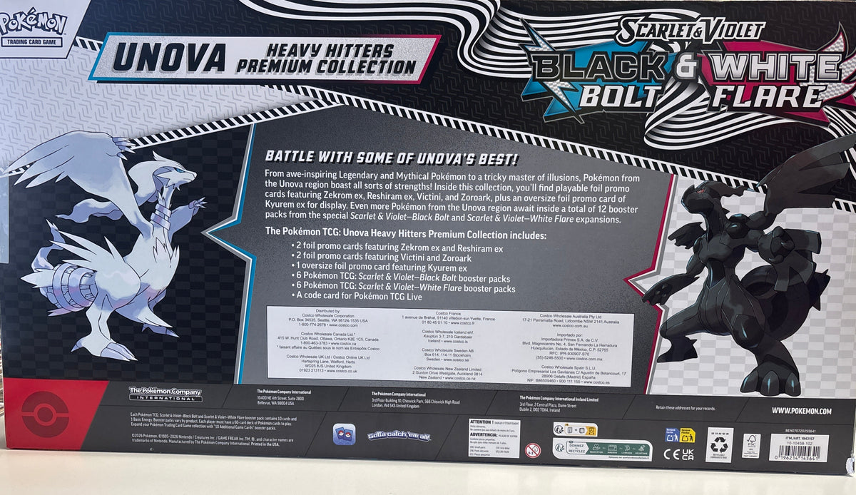 POKEMON UNOVA HEAVY HITTERS PREMIUM COLLECTION SCARLET & VIOLET BLACK BOLT & WHITE FLARE