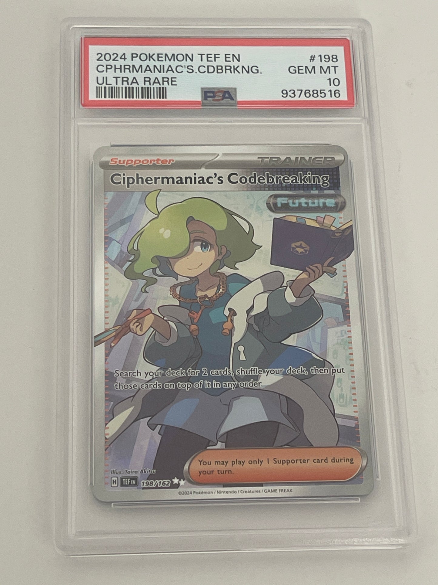 2024 POKEMON TEF EN CIPHERMANIAC’S CODEBREAKING ULTRA RARE PSA 10