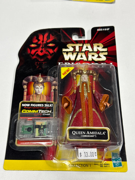 Queen Amidala Star Wars Episode I CORUSCANT Action Figure Talking CommTech Chip