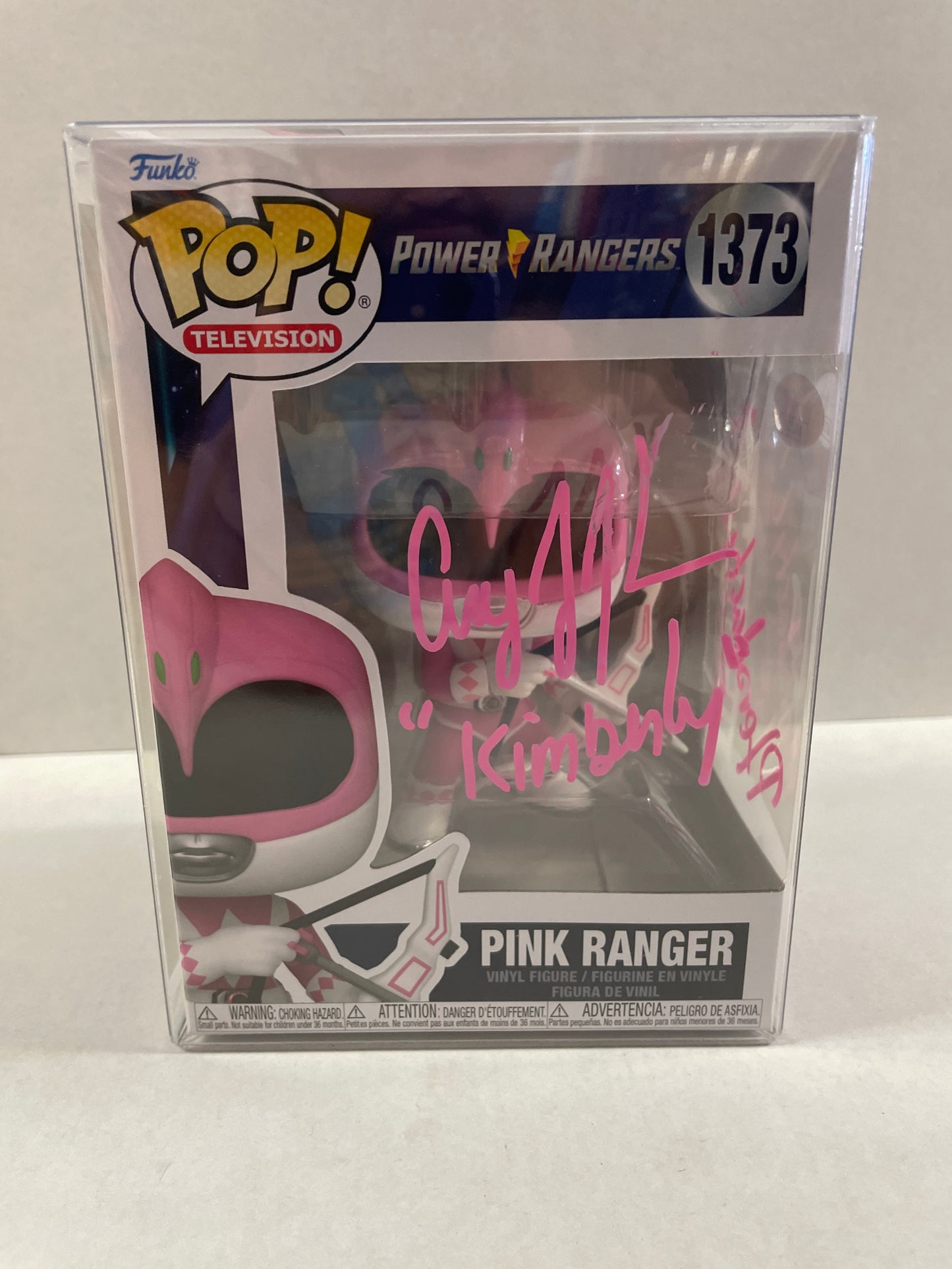 FUNKO POP POWER RANGERS PINK RANGER #1373 (2023, EXCELLENT CONDITION!) ALSO SIGNED & REMARKED BY AMY JO JOHNSON!! JSA CERTIFIED