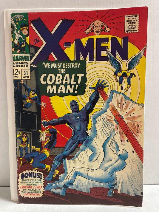 THE X-MEN #31 FINE++/VF BEAUTY! (1967, MARVEL SILVER AGE KEY COMIC BOOK!) 1st APPEARANCES OF COBALT MAN & CANDY SOUTHERN!