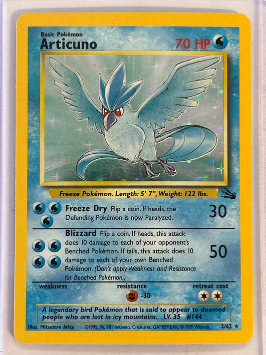 POKÉMON ARTICUNO HOLO 2/62 LIGHT PLAY CONDITION