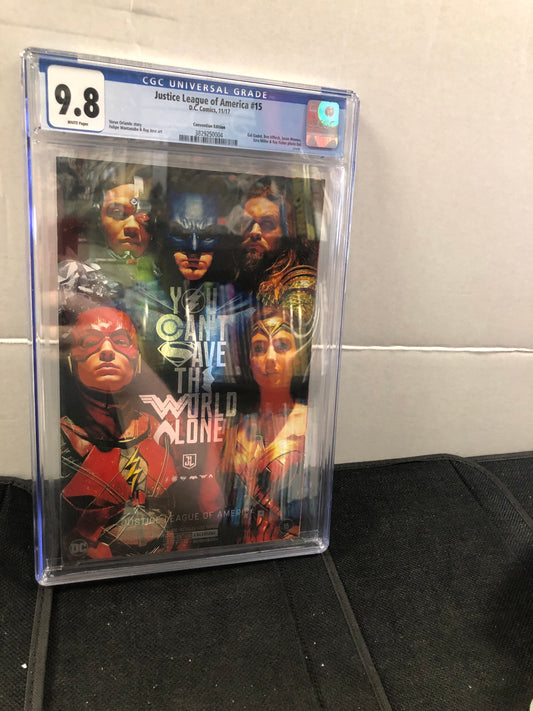 DC COMICS JUSTICE LEAGUE OF AMERICA #15 (2017) CONVENTION EDITION CGC 9.8 WP