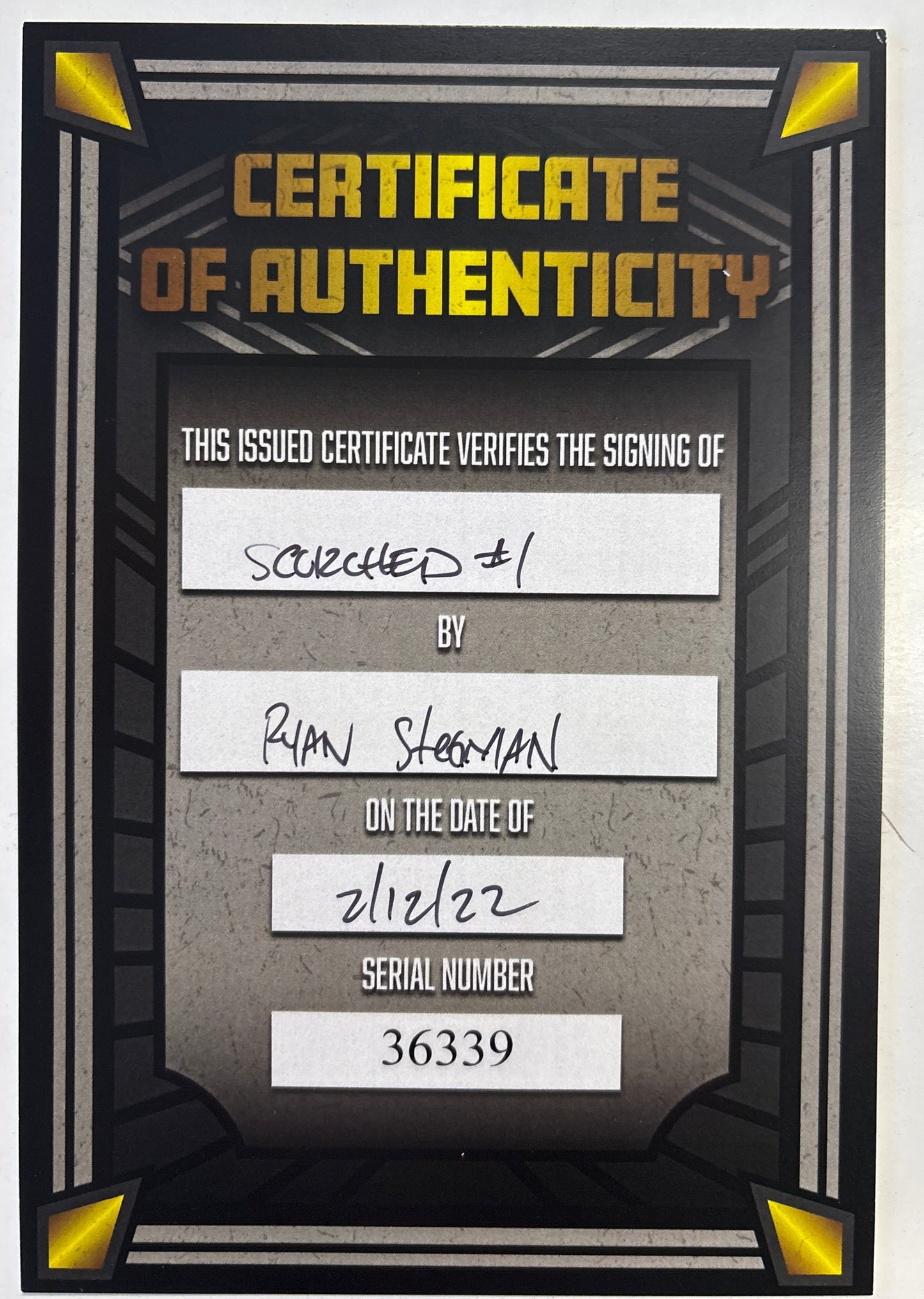IMAGE COMICS THE SCORCHED #1 SIGNED BY RYAN STEGMAN WITH CERTIFICATE OF AUTHENTICITY