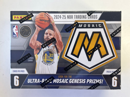 2024-25 NBA MOSAIC BASKETBALL PANINI 6 CARDS PER TRADING CARD PACK 6 PACK BOX SEALED
