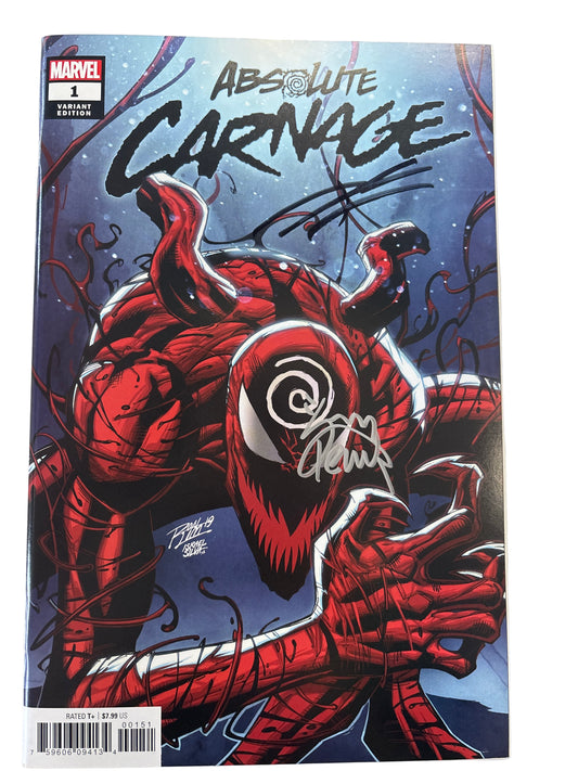 MARVEL ABSOLUTE CARNAGE #1 VARIANT EDITION SIGNED BY RYAN STEGMAN & DONNY CATES WITH CERTIFICATE OF AUTHENTICITY