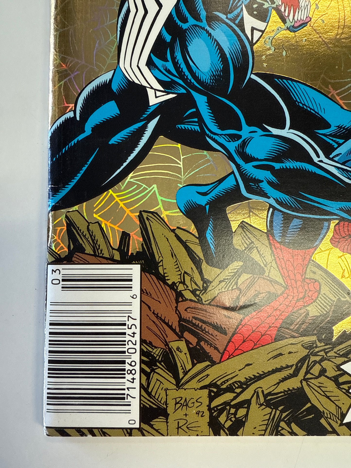 MARVEL AMAZING SPIDER-MAN #375 GOLD FOIL W/ VISIBLE INK ERRORS ON COVER 1st SHE-VENOM