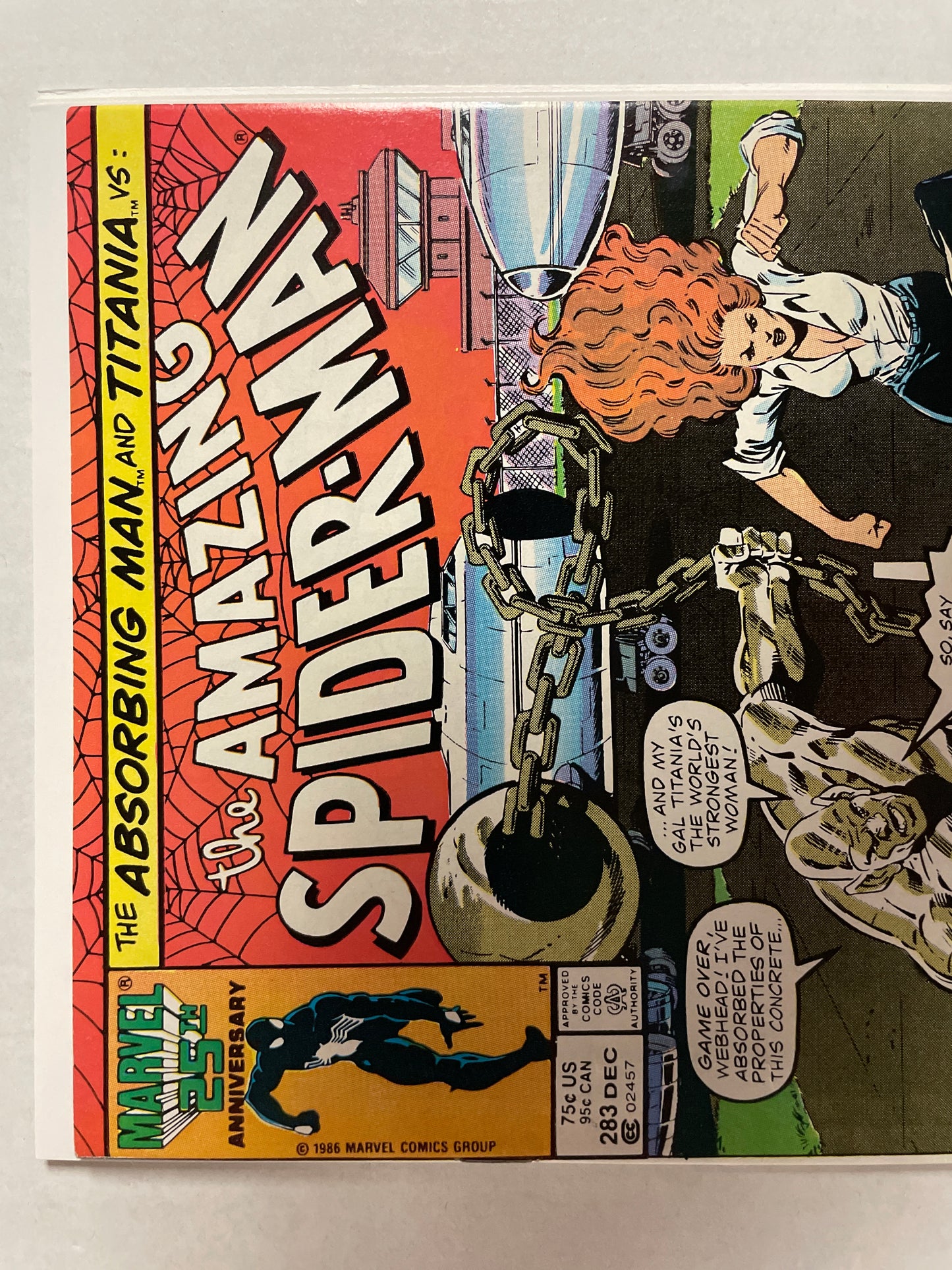 THE AMAZING SPIDER-MAN #283 NM- GEM 💎 (1986 VHTF MARVEL MARK JEWELERS VARIANT COMIC KEY!) 1st MONGOOSE APPEARANCE! CGC ME!