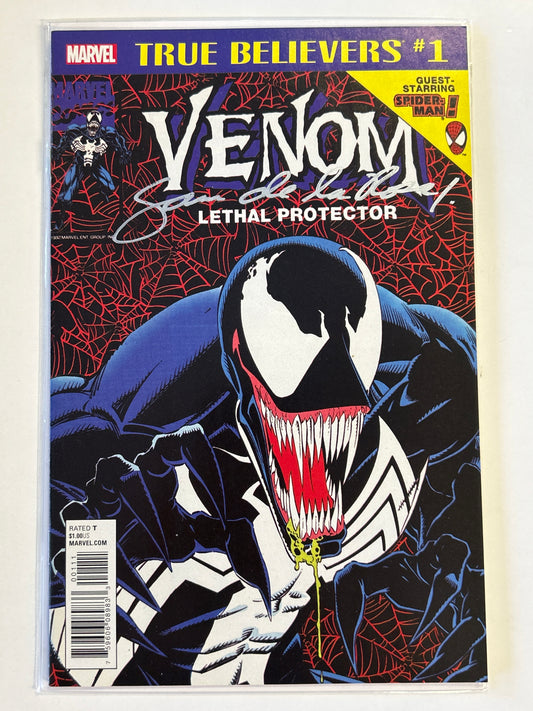 MARVEL COMICS VENOM LETHAL PROTECTOR #1 TRUE BELIEVERS (2018) SIGNED SAM DE LA ROSA NEAR MINT CONDITION