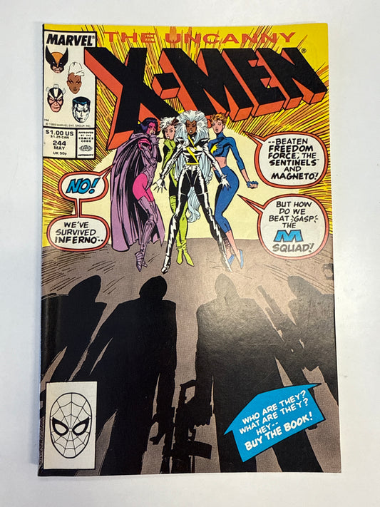 MARVEL COMICS UNCANNY X-MEN #244 KEY FIRST APPEARANCE OF JUBILEE JUBILATION LEE FIRST M SQUAD PERFECT STARTER KEY FOR BEGINNER COLLECTIONS DIRECT EDITION