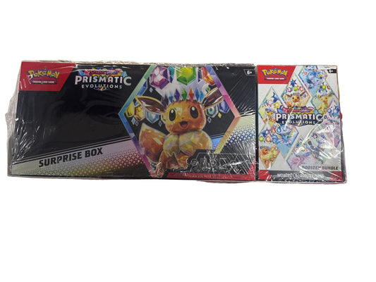 POKEMON SCARLET AND VIOLET PRISMATIC SURPRISE BOX AND BOOSTER BUNDLE SET
