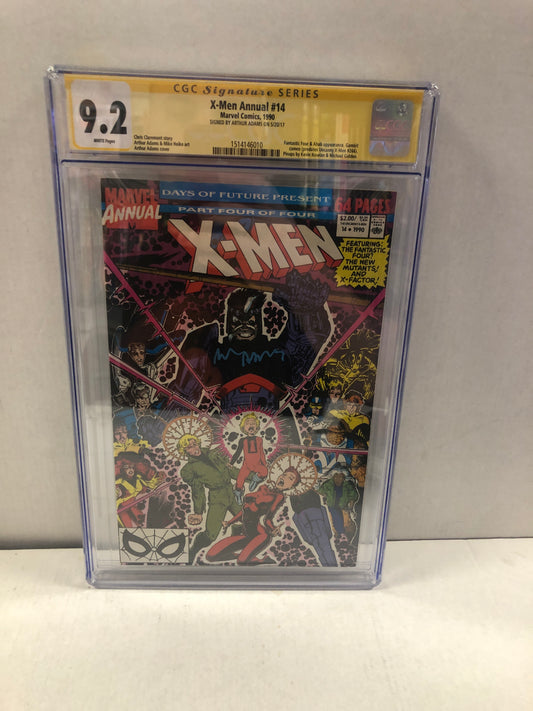 MARVEL COMICS X-MEN ANNUAL 14 (1990) GAMBIT CAMEO CGC SS 9.2 SIGNED BY ARTHUR ADAMS WP