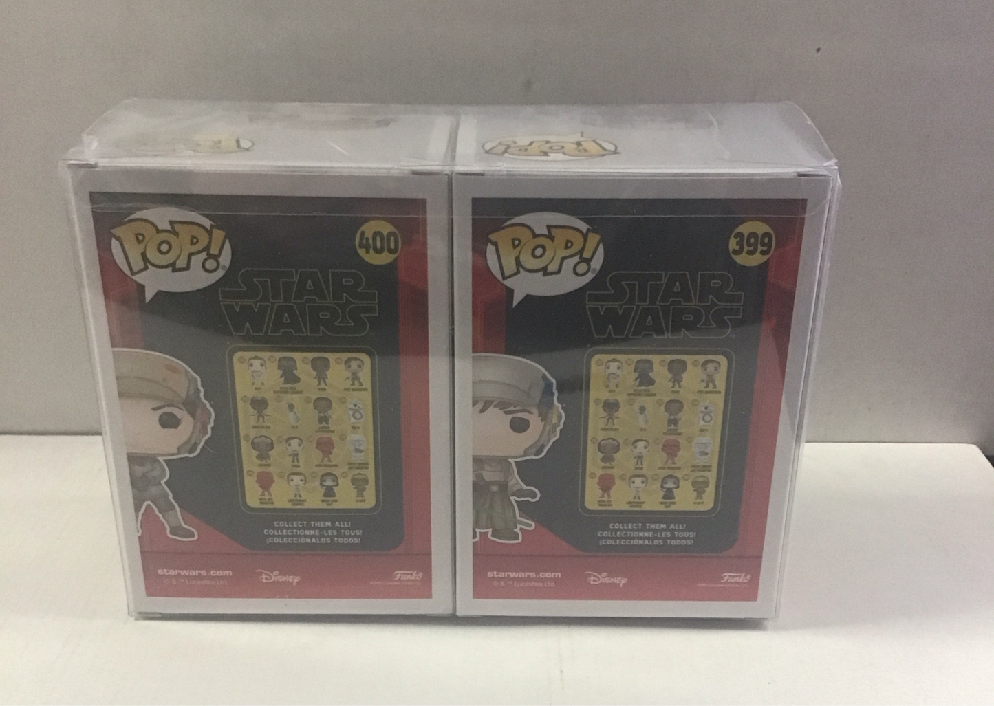 NYCC 2020 LIMITED EDITION STAR WARS JEDI TRAINING FUNKO POPS 2x (#399 LUKE SKYWALKER & #400 PRINCESS LEIA) HTF ~ IN PROTECTOR