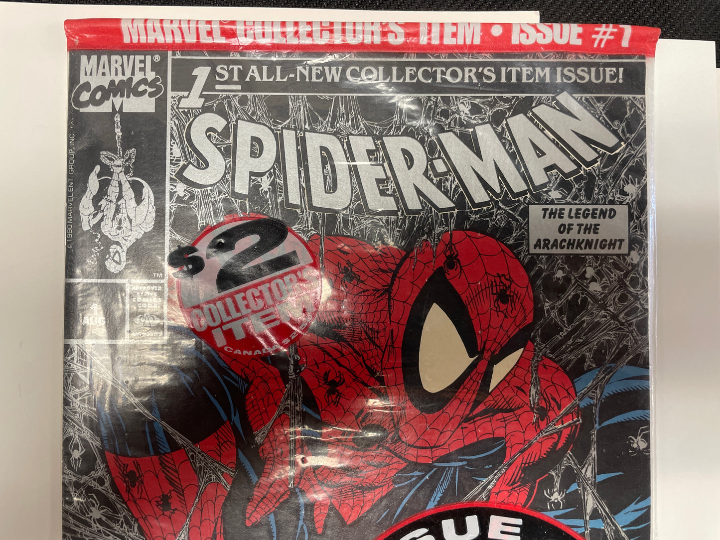 SPIDER-MAN #1 (1990, KEY!) MCFARLANES SILVER VARIANT , SIGNED BY TODD MCFARLANE!! NM