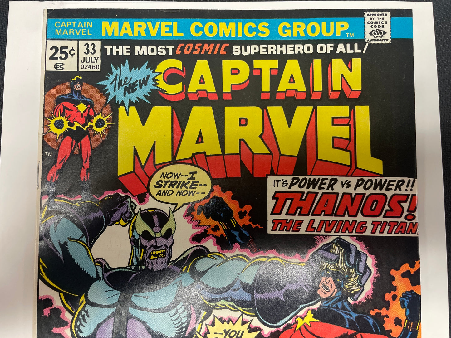 CAPTAIN MARVEL #33 (1974 KEY ISSUE, THANOS ORIGIN!) NM-