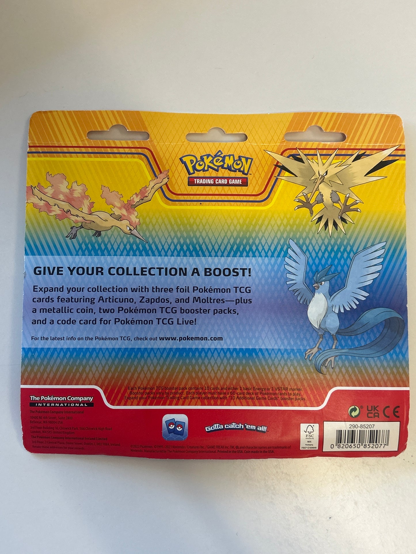 POKEMON TCG ARTICUNO, ZAPDOS, MOLTRES 3 PROMO 2 PACK BLISTER