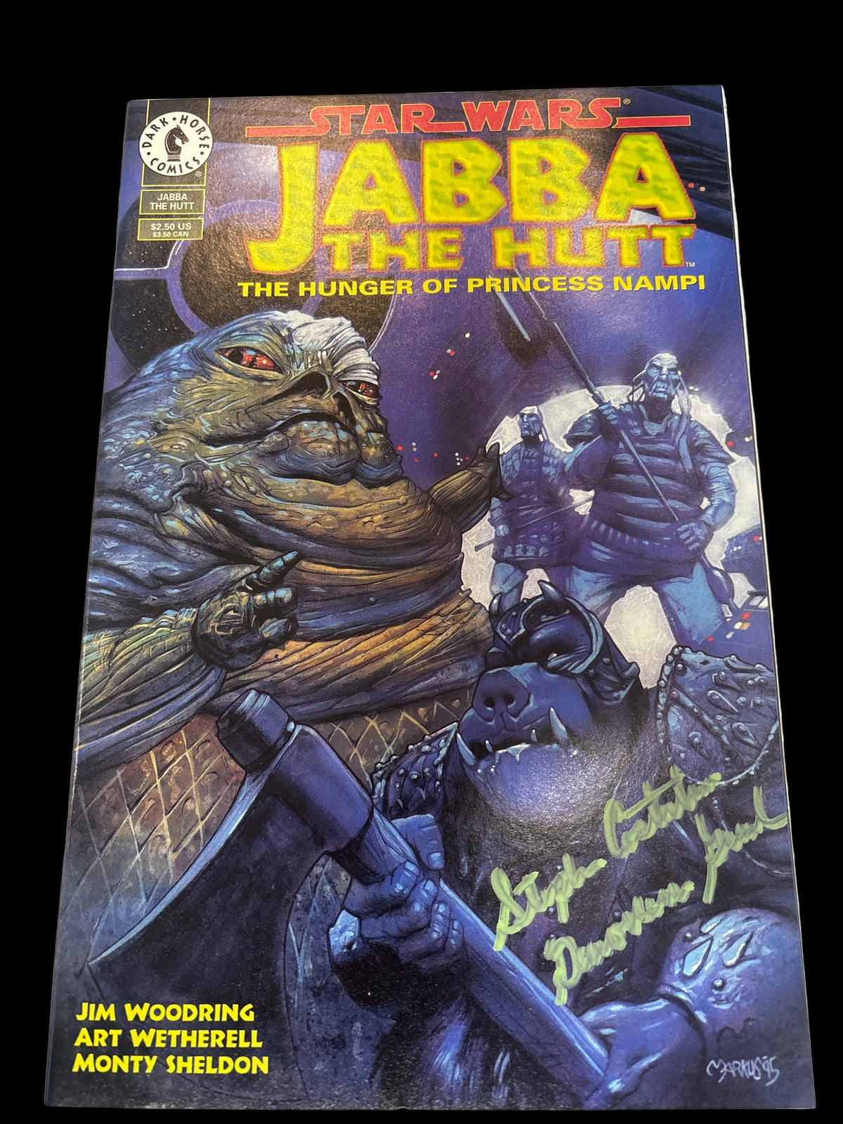 DARK HORSE COMICA STAR WARS JABBA THE HUTT THE HUNGER OF PRINCESS NAMP SIGNED BY STEPHEN CONSTANTINO