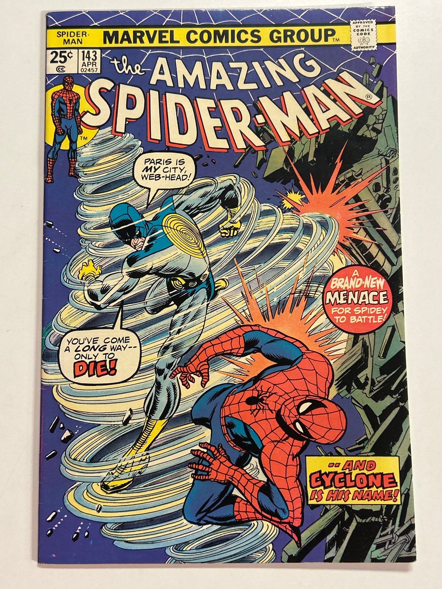 MARVEL COMICS GROUP THE AMAZING SPIDER-MAN #143 (1975) VERY FINE/ NEAR MINT CONDITION