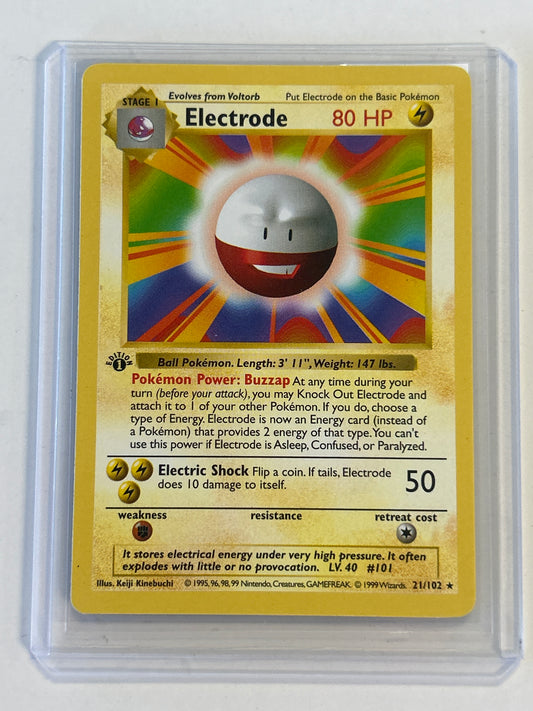 POKÉMON TCG ELECTRODE 1ST EDITION NON HOLO SHADOWLESS 21/103 NEAR MINT CONDITION