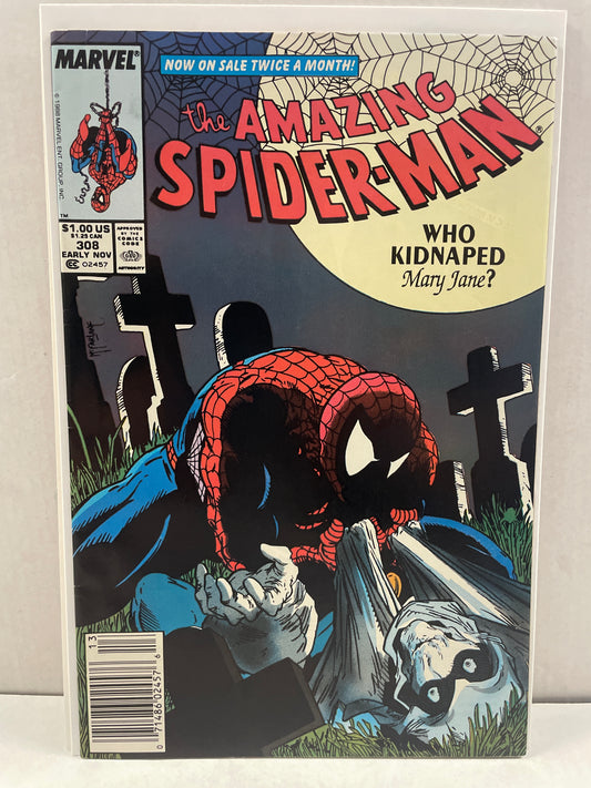 THE AMAZING SPIDER-MAN #308 (NEWSSTAND TODD MCFARLANE!) VF/NM