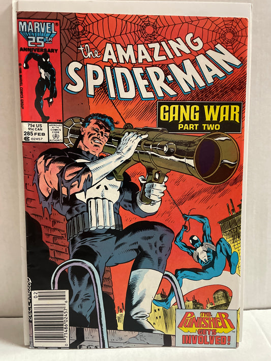 THE AMAZING SPIDER-MAN #285 VF/NM BEAUTY (1987 VHTF MARVEL MARK JEWELERS VARIANT COMIC) MIKE ZECK PUNISHER COVER!