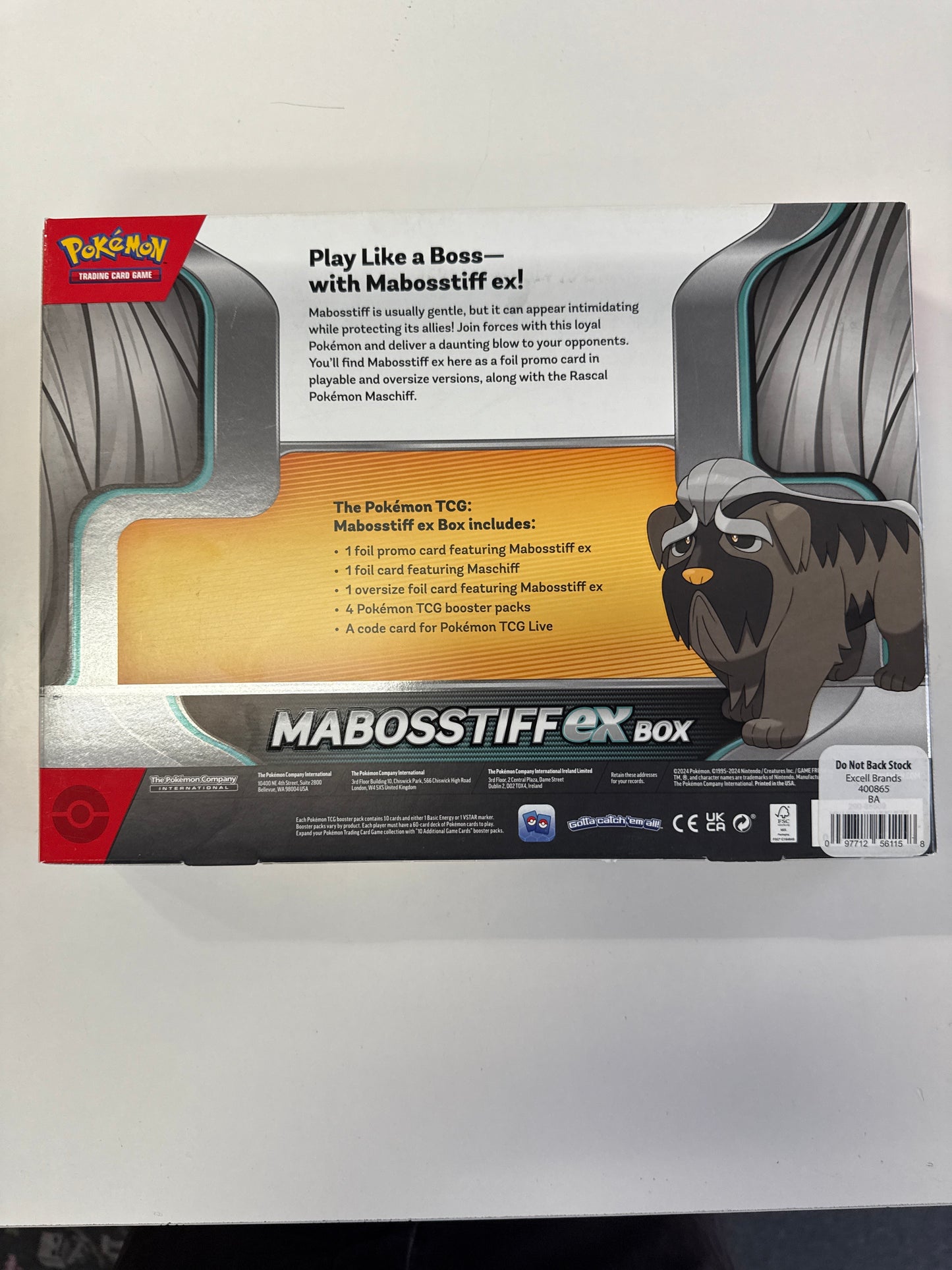 POKEMON TCG MABOSSTIFF EX BOX W JUMBO PROMO CARD