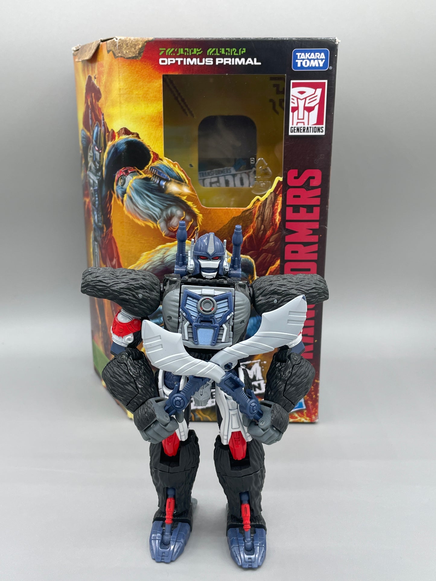 TRANSFORMERS KINGDOM - WAR FOR CYBERTRON TRILOGY OPTIMUS PRIMAL HASBRO FIGURE! CIB VERY NICE!