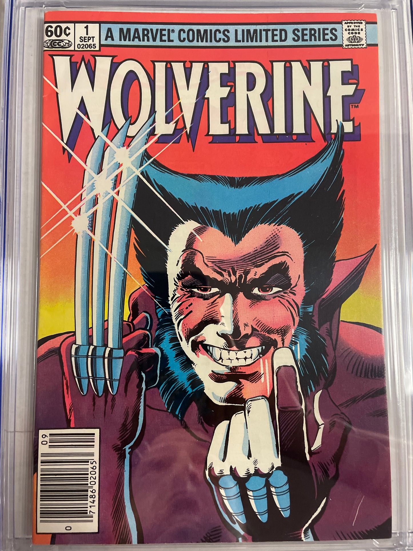 WOLVERINE LIMITED SERIES #1 NEWSSTAND CGC 7.5 WP (1982, MARVEL KEY COMIC 🔑) ICONIC FRANK MILLER COVER!