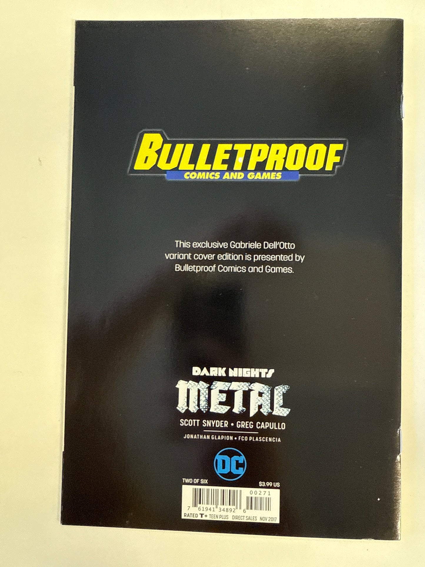 DC COMICS DARK KNIGHT METAL TWO OF SIX SCOTT SNYDER BULLETPROOF VARIANT