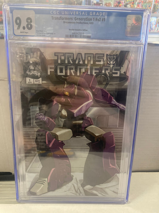 DREAMWAVE PRODUCTIONS TRANSFORMERS GENERATION 1 V2 #1 (2003) RETAILER INCENTIVE EDITION CGC 9.8 WP