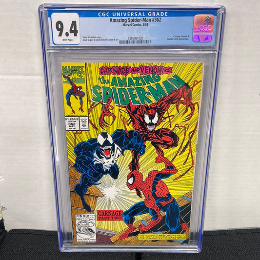 MARVEL COMICS AMAZING SPIDER-MAN 362 CGC 9.4