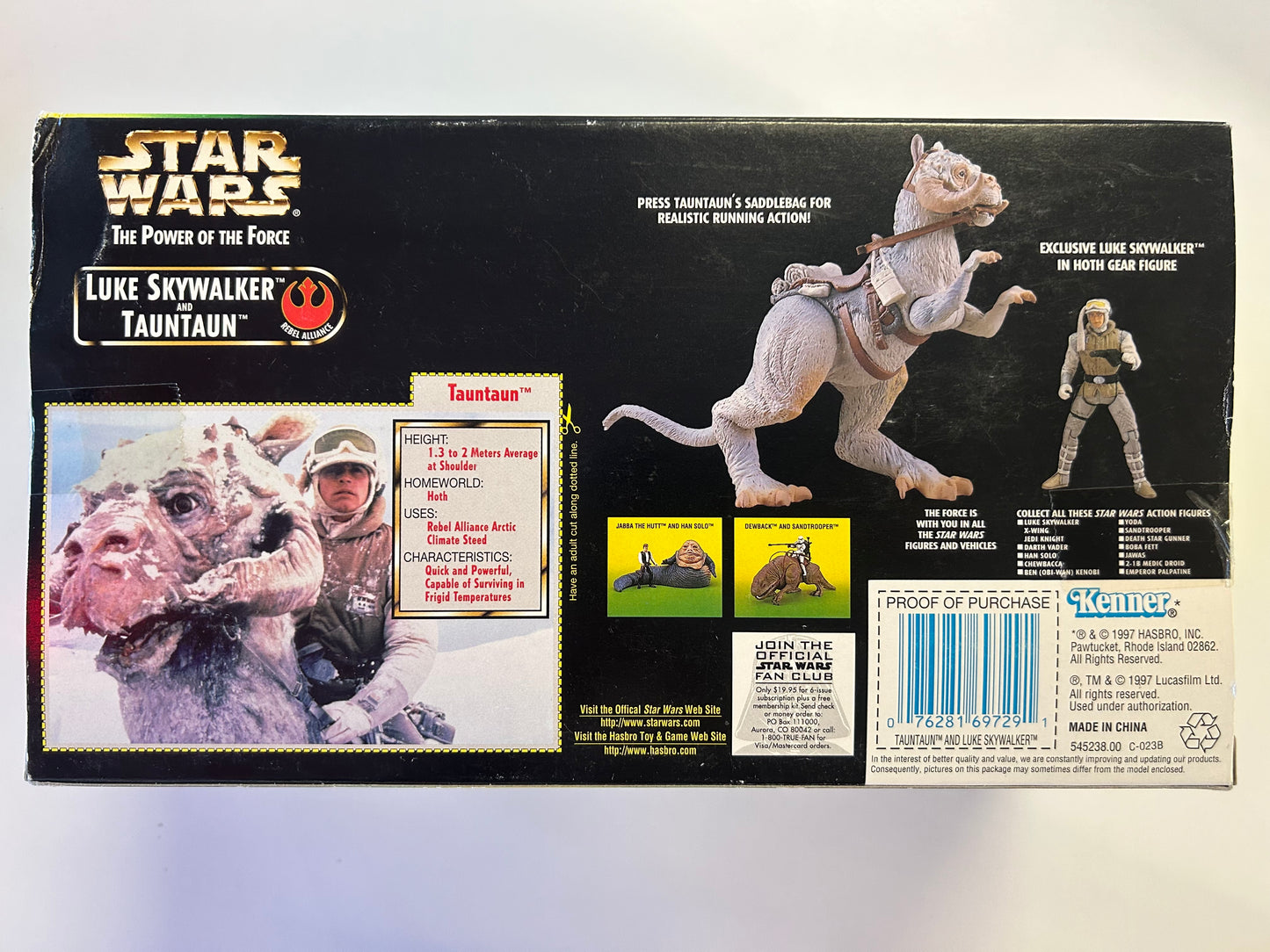 KENNER STAR WARS THE POWER OF THE FORCE LUKE SKYWALKER AND TAUNTAUN (1997) NEW IN BOX NEAR MINT