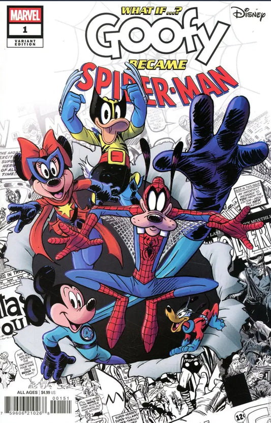 MARVEL COMICS WHAT IF GOOFY BECAME SPIDER-MAN ? #1 ANDREA FRESSCO VARIANT
