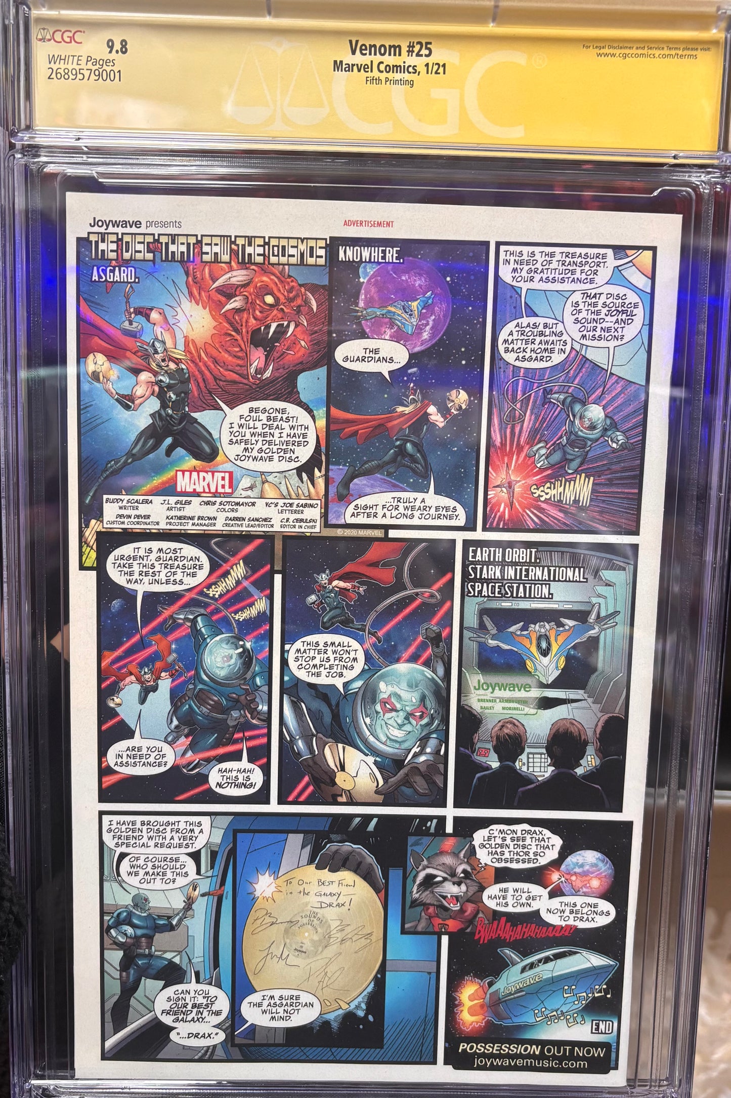 CGC 9.8 MARVEL VENOM #25 SIGNED AND SKETCH BY RYAN STEGMAN