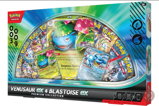 POKEMON TCG 2025 POKEMON SCARLET & VIOLET
Venusaur ex and Blastoise ex Premium Collection